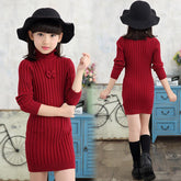Girls Winter Dress Cotton Knitting Dress Clothing-Veeddydropshipping